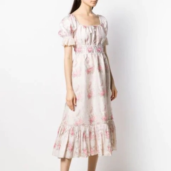 LoveShackFancy Terrence Floral Midi Dress in Dolce - Picture 7 of 10